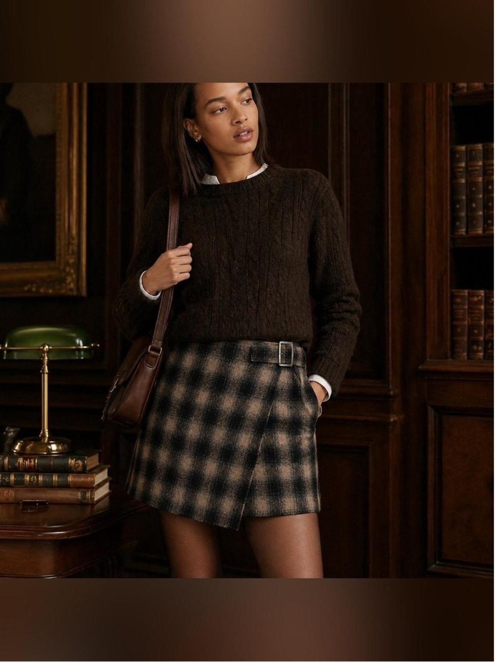 Madewell Gray Plaid Mini Skirt
